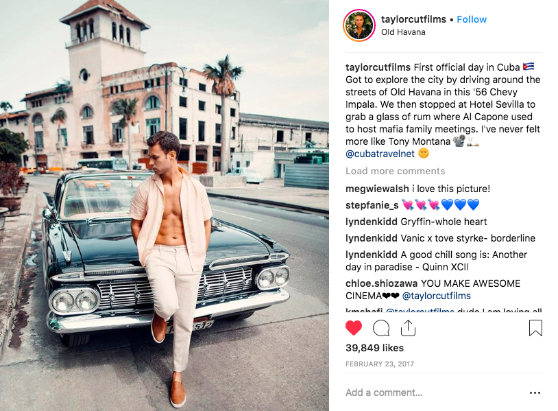 Instagram post of Taylor Cut Films
