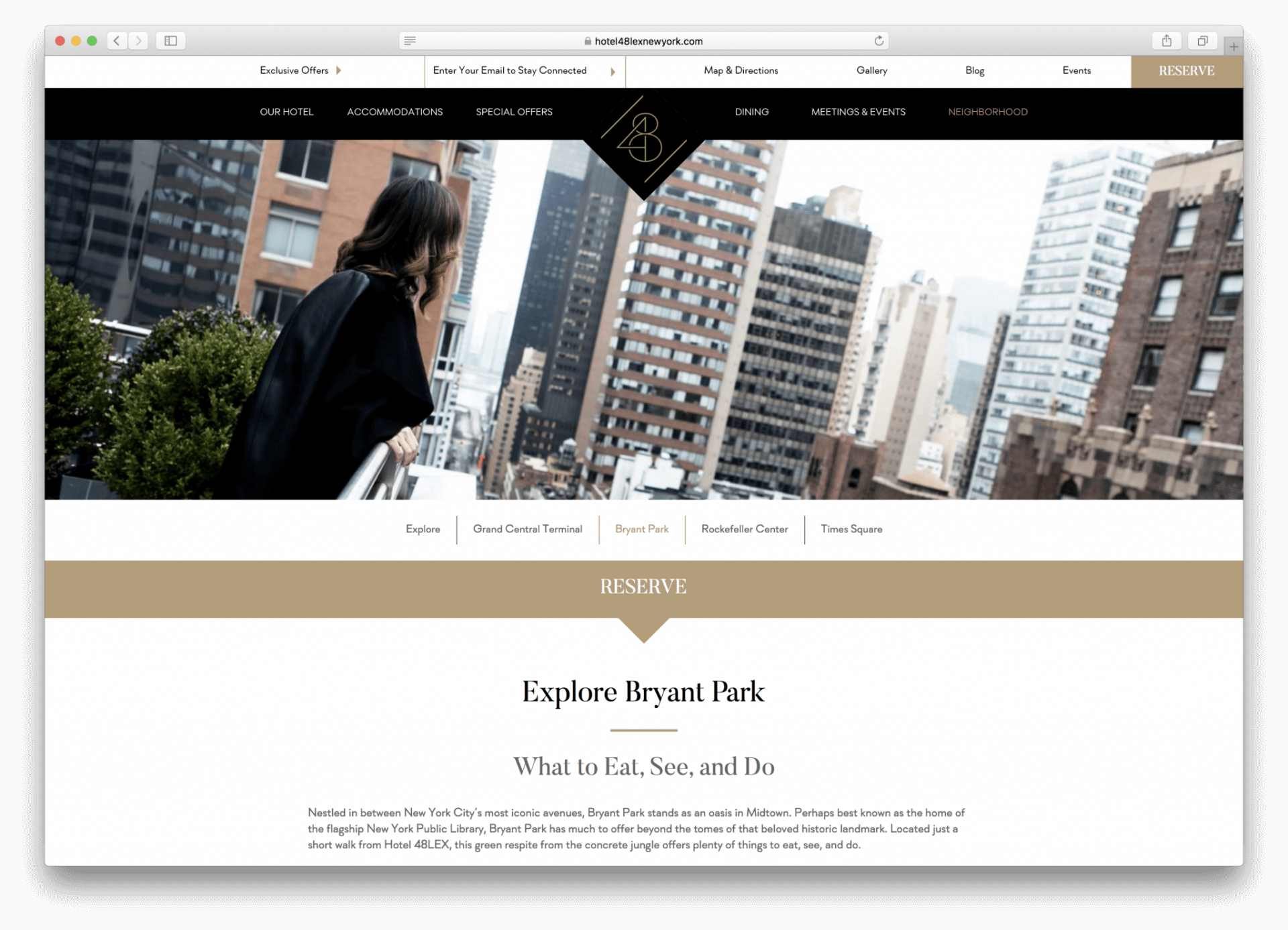 Online Welcome Page of The 48LEX Hotels