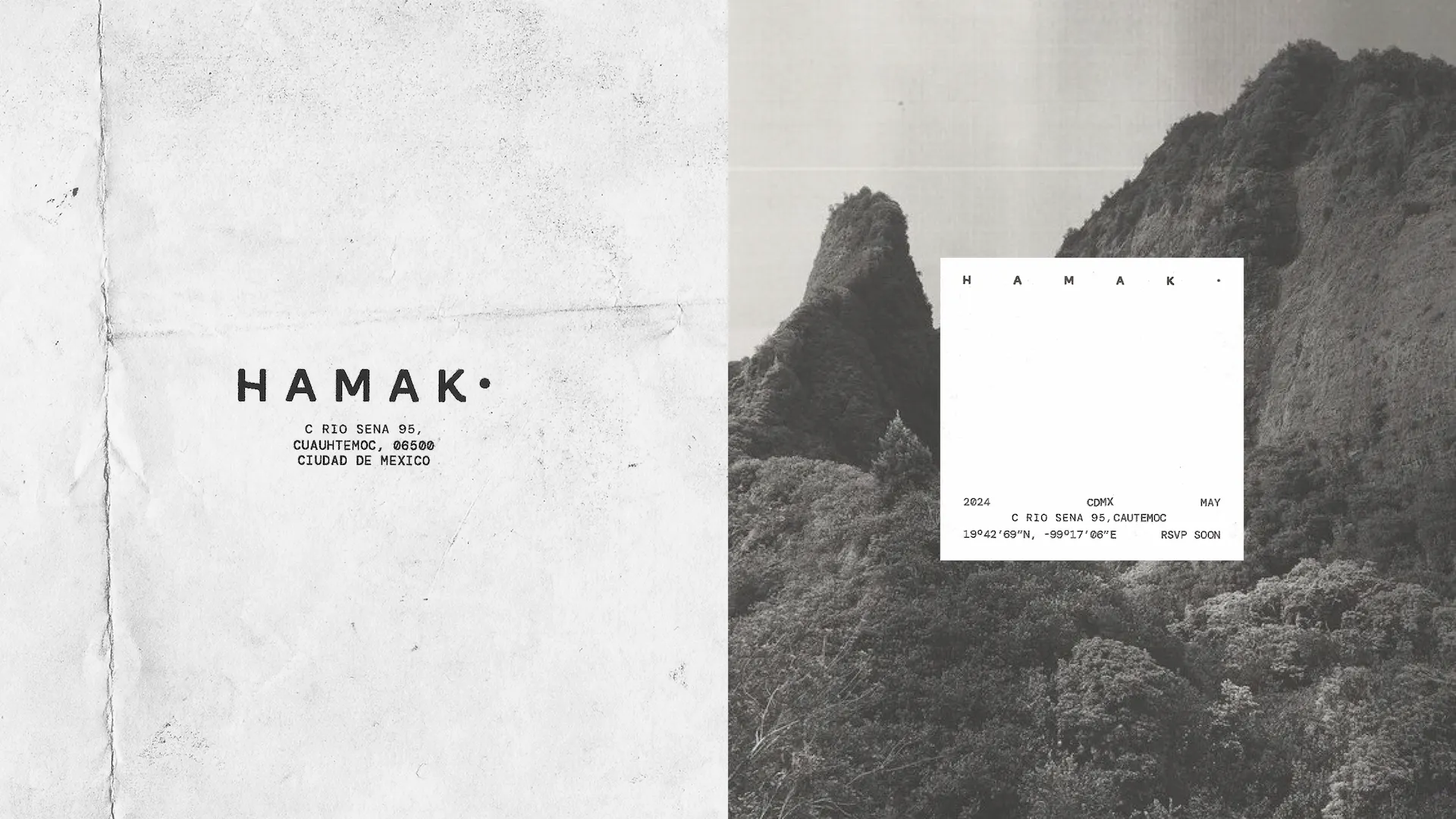 Hamak 4 Split image with crumpled paper and forest landscape; overlay text promotes HAMAK event in Mexico City, May 2024.