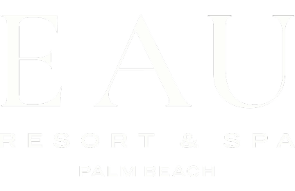 Branding by Spherical 2 Eau Palm Beach Resort & Spa logo in white text on a black background