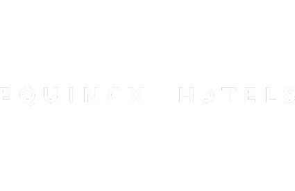 Equinox Hotels logo in white text on a black background