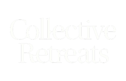 Branding by Spherical 14 Collective Retreats logo in white serif text on a black background